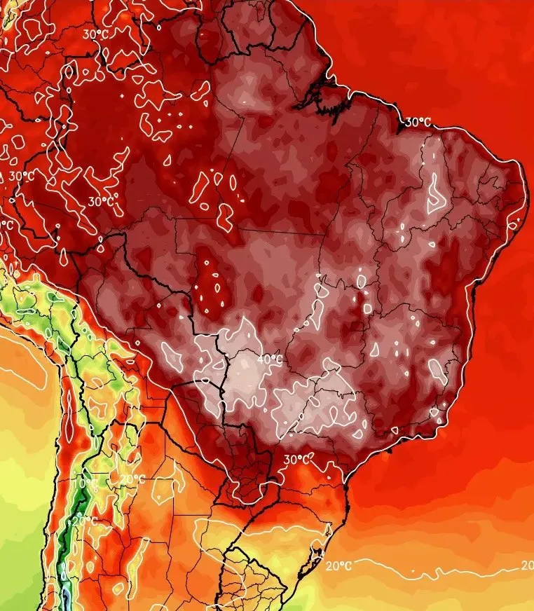 Máxima poderá chegar 46º graus em cidades brasileiras