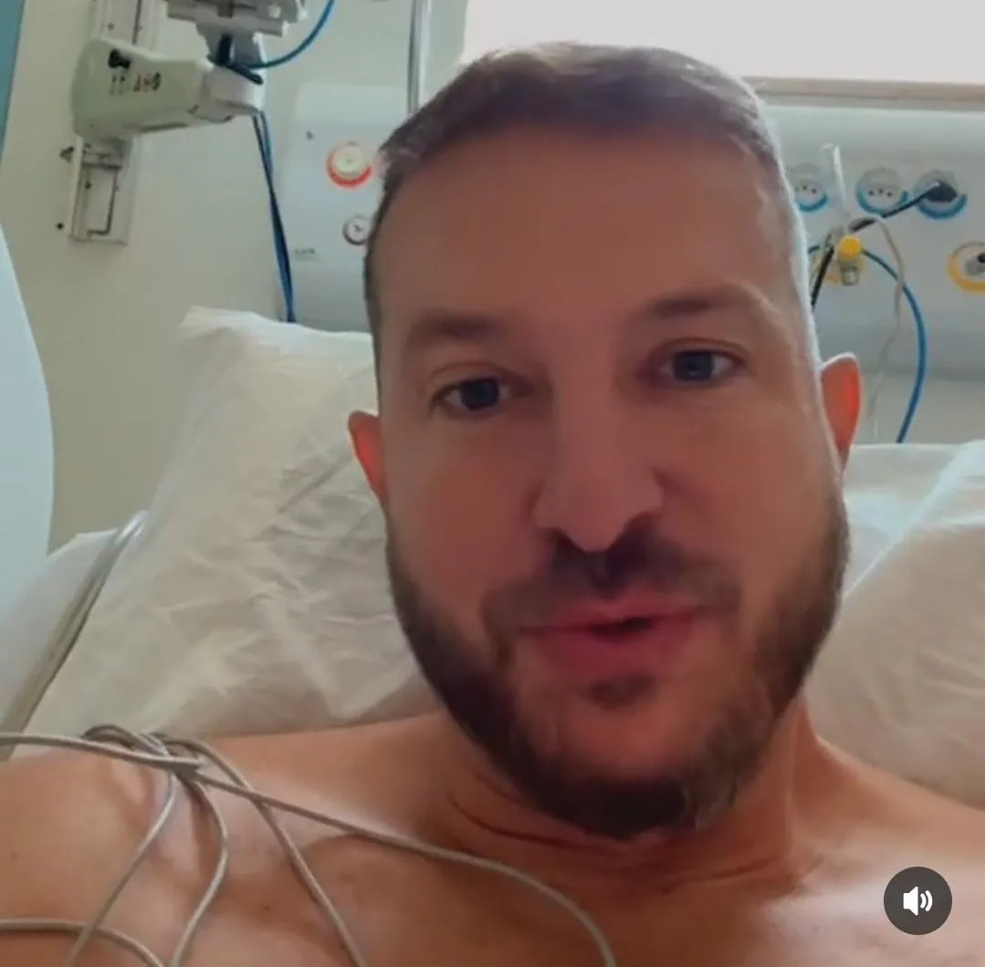 Delaroli fez um vídeo, na manhã desta sexta, no hospital