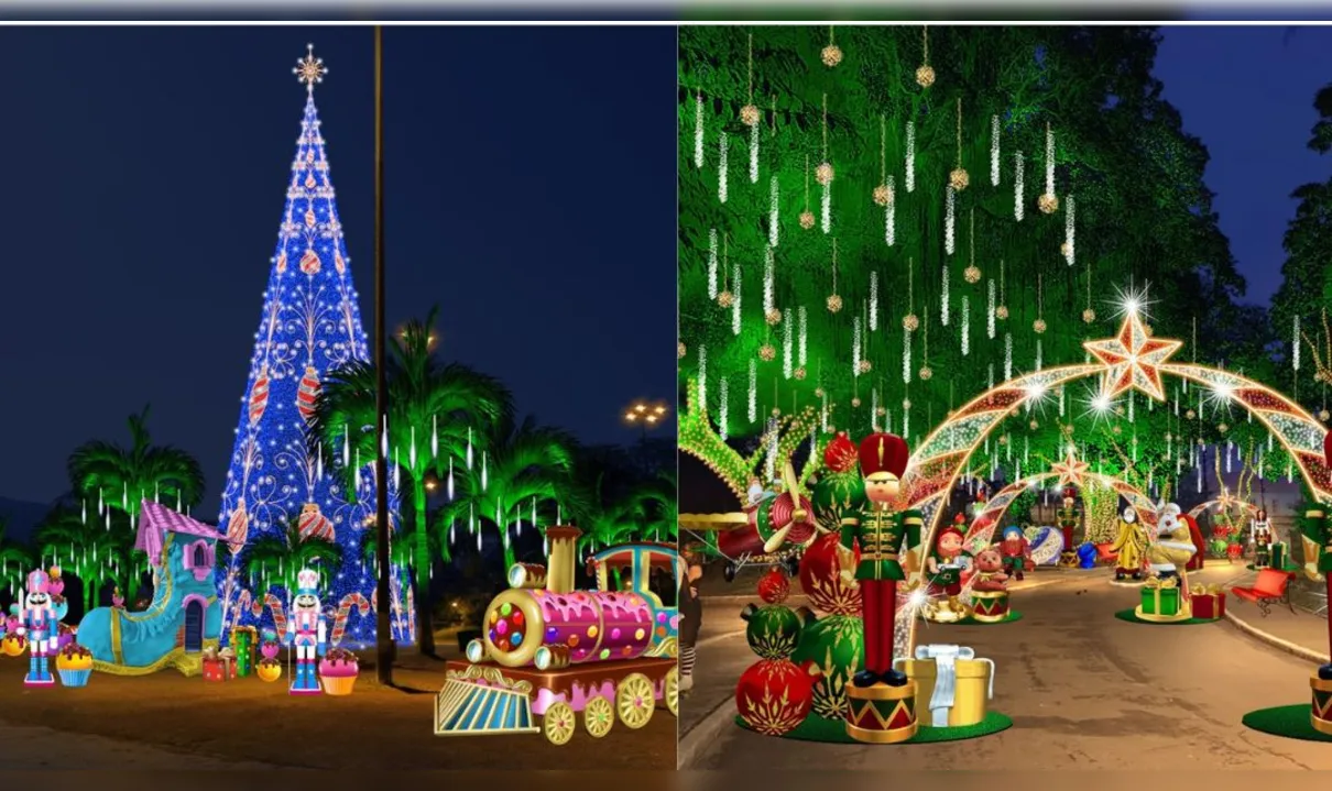 Cidade terá mais de 10 pontos com decoração festiva e iluminação especial.