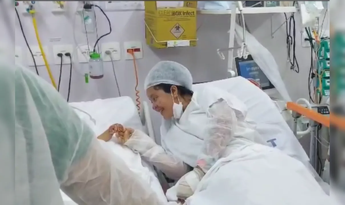 Nayara e seu filho seguem hospitalizados no HEAT