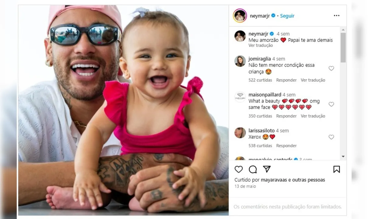 Imagem ilustrativa da imagem Neymar dá 'carrão' de luxo para filha de oito meses; veja fotos