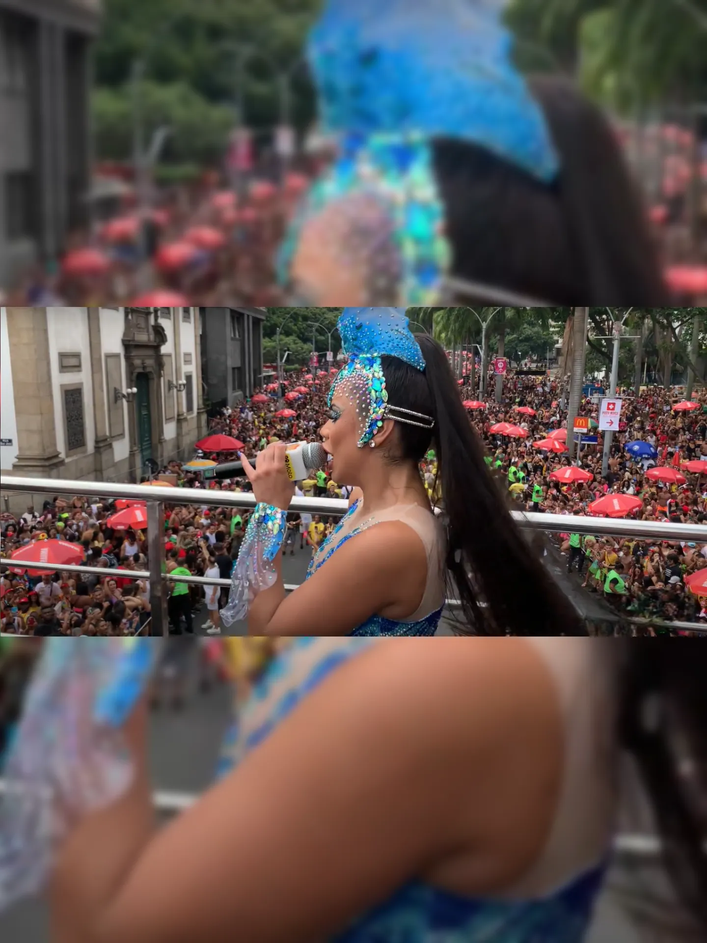 Cantora agitou os foliões na Rua Primeiro de Março