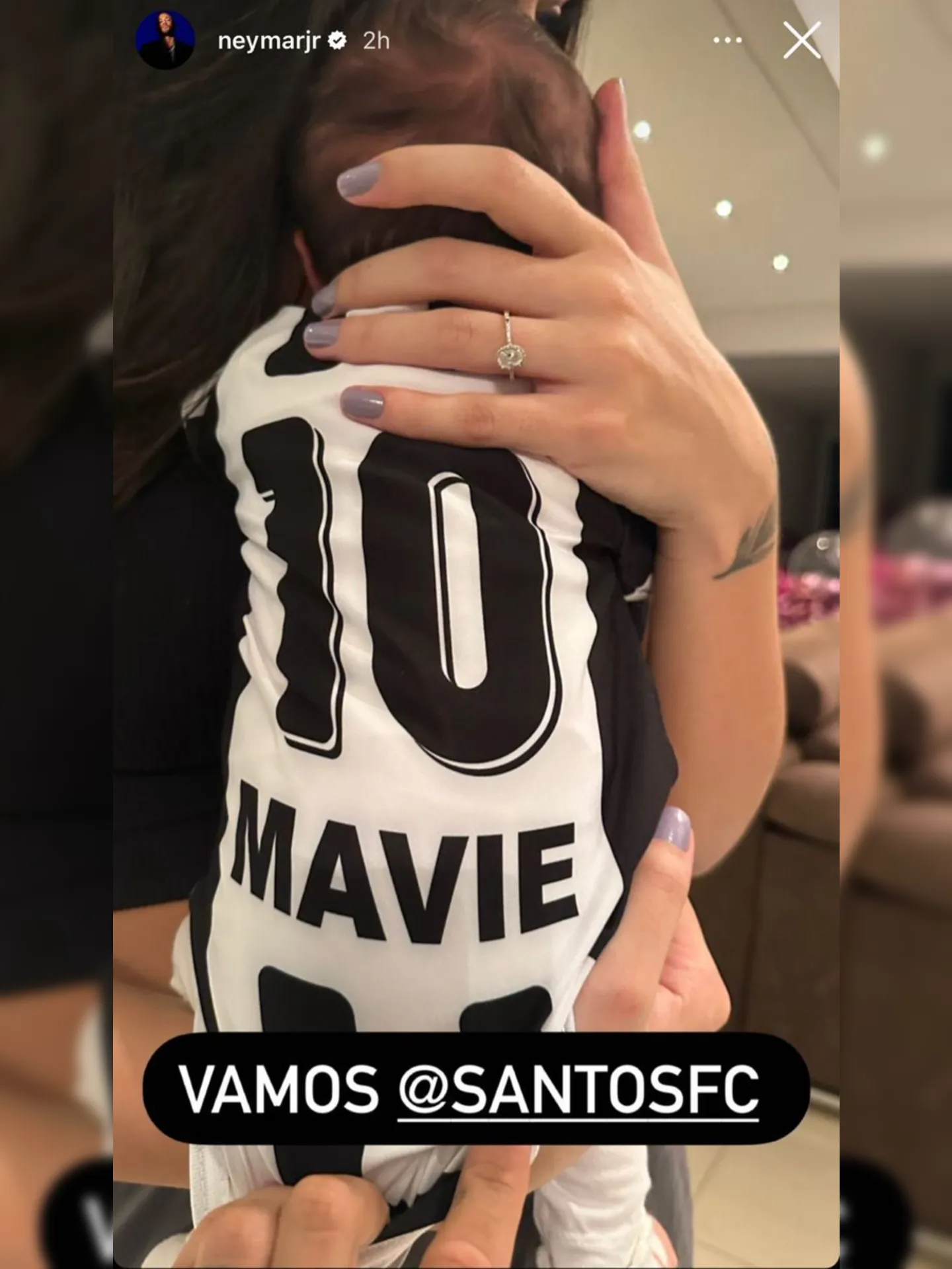 A recém-nascida Mavie é fruto do relacionamento de Neymar e Bruna Biancardi