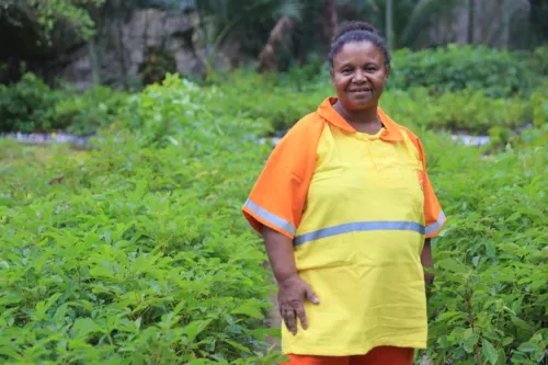 Damiana de Assis, 61 anos, é moradora do Fonseca, e trabalha na Clin há 34 anos