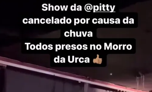 Relato no Instagram de quem estava no show