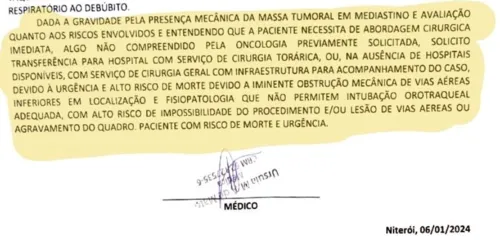 Trecho do laudo que pede com urgência a transferência de Priscila