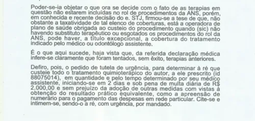 Trecho da decisão judicial