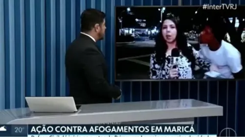 Bianca conseguiu afastar o homem com o braço esquerdo para evitar o beijo