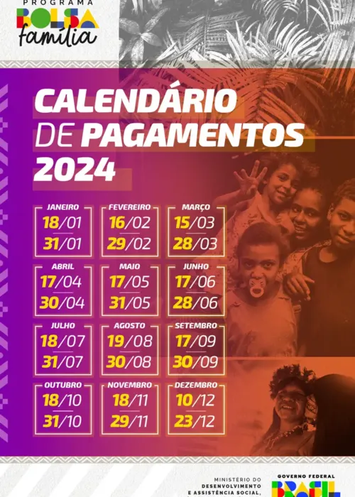 Imagem ilustrativa da imagem Divulgado calendário de pagamento do Bolsa Família em 2024; confira