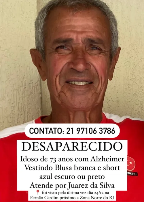 Imagem ilustrativa da imagem Idoso com Alzheimer desaparece após sair de casa na Zona Norte