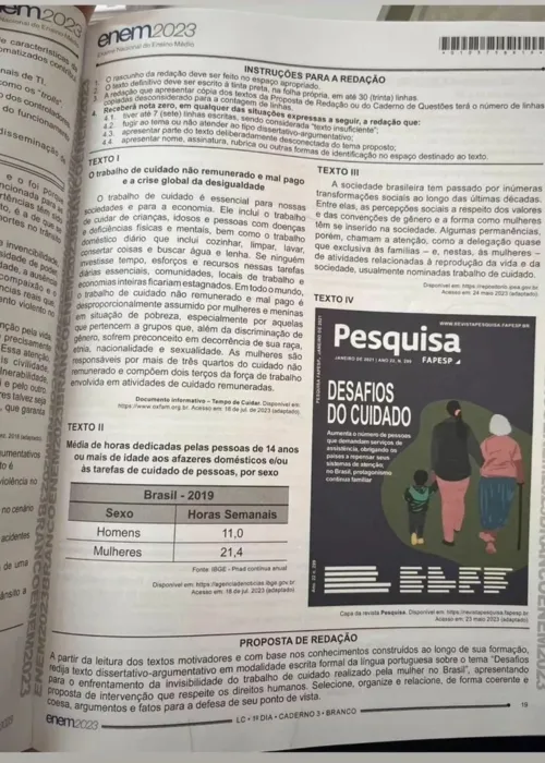 A prova de redação exige que os candidatos produzam um texto dissertativo-argumentativo