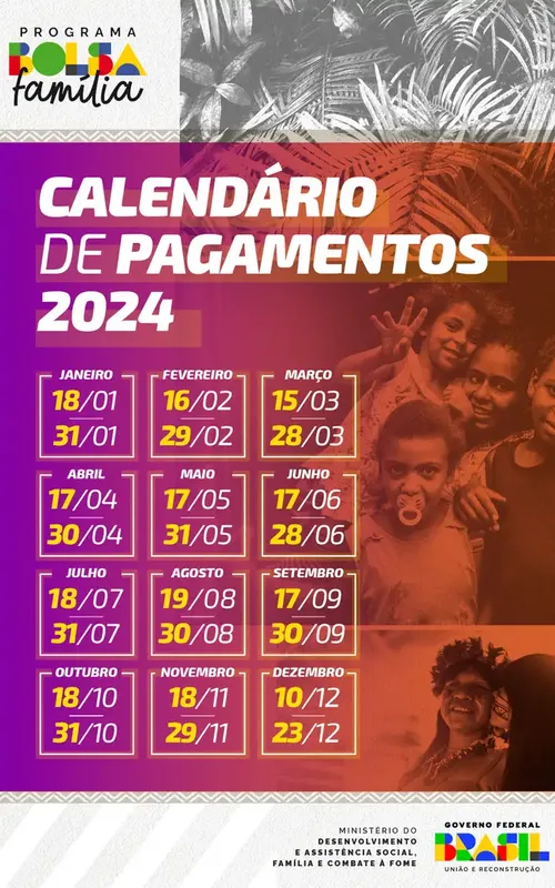 Imagem ilustrativa da imagem Divulgado calendário de pagamento do Bolsa Família em 2024; confira