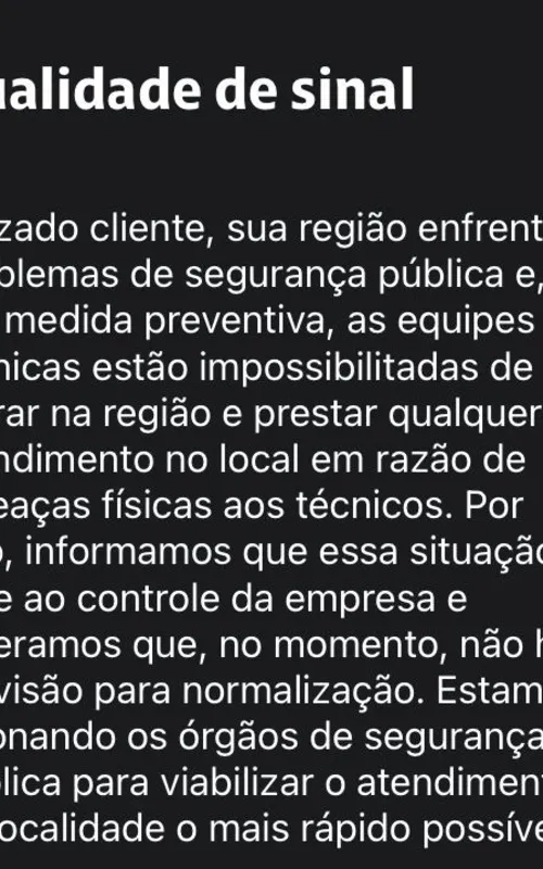 Mensagem sa operadora