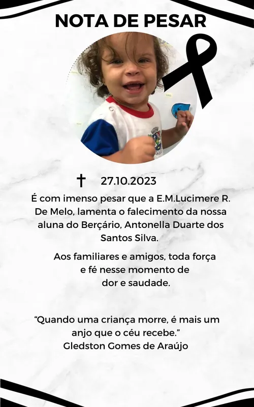 A escola das crianças postou uma nota de pesar