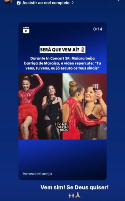 A cantora confirmou as especulações sobre a espera da gravidez