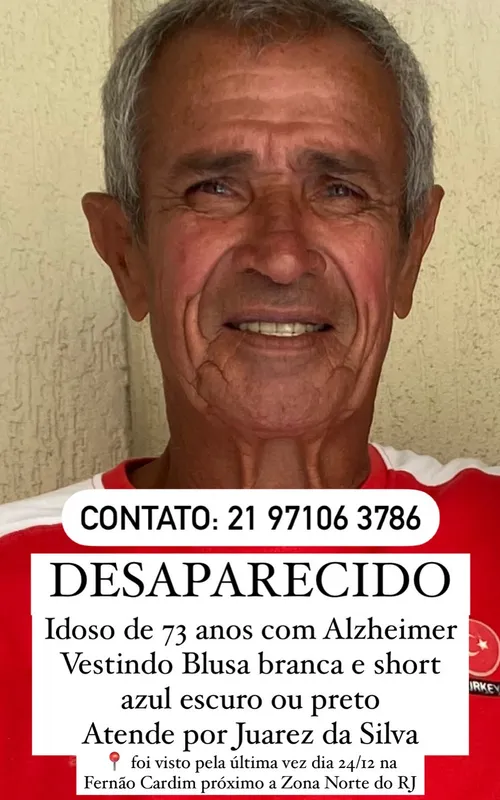 Imagem ilustrativa da imagem Idoso com Alzheimer desaparece após sair de casa na Zona Norte