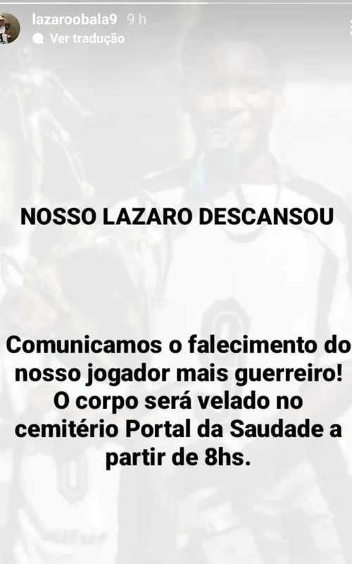 Imagem ilustrativa da imagem Morre jogador de 14 anos que descobriu câncer após lesão