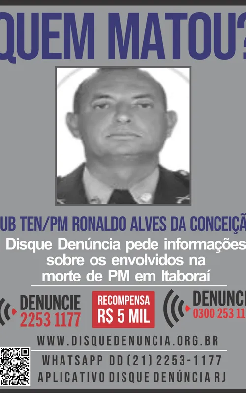 Cartaz pede informações de quem possa ter cometido o crime