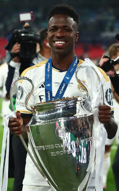 Vini Jr. fez o gol que deu o 15º título da Champions League para o Real Madrid