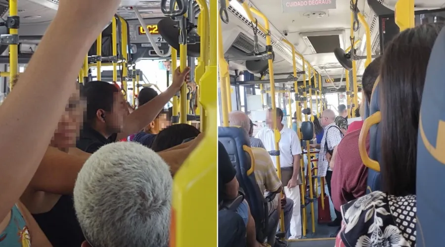 Além do calor, passageiros enfrentam ônibus lotados