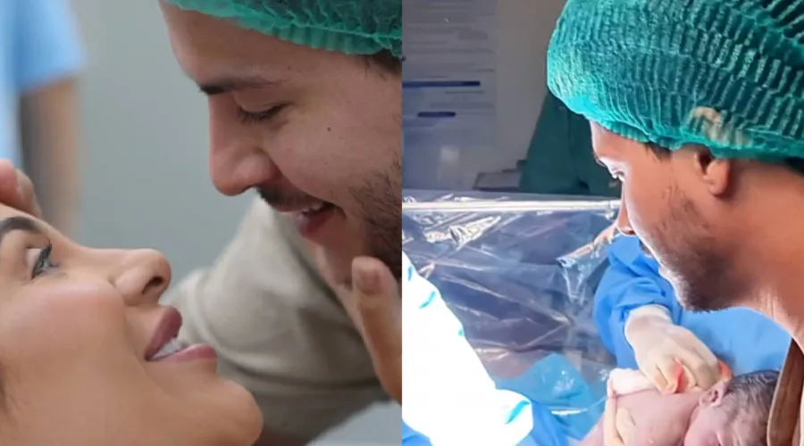 Casal divulgou um vídeo do nascimento nas redes sociais