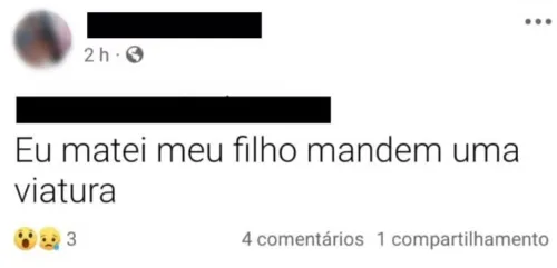 A mensagem foi publicada no Facebook