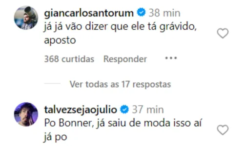 Seguidores brincaram com a situação