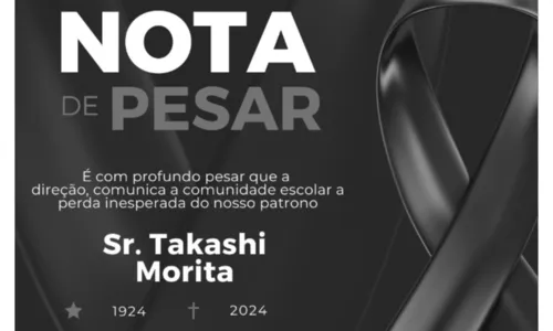 A Escola Técnica Estadual Takashi Morita, de Santo Amaro, postou uma nota de pesar