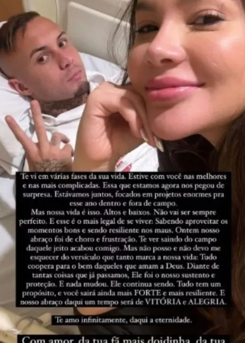 Isa Ranieri desejou boa recuperção ao marido nas redes sociais