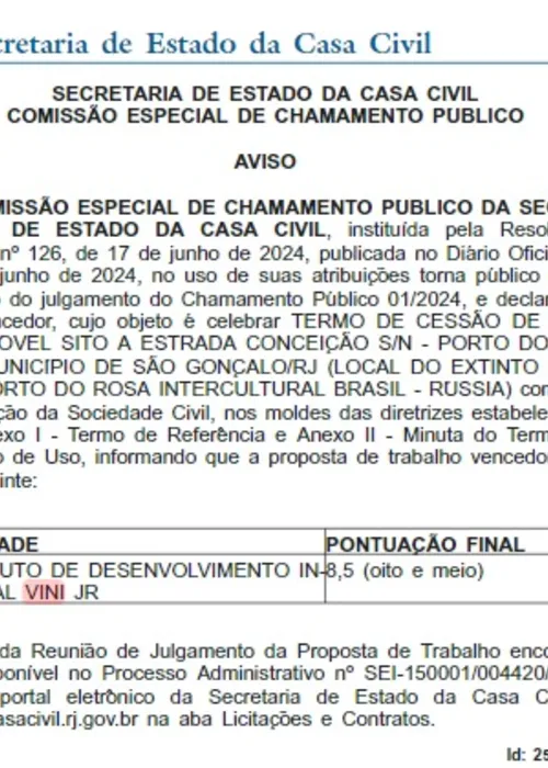 Contrato deve ser assinado dentro de cindo dias úteis