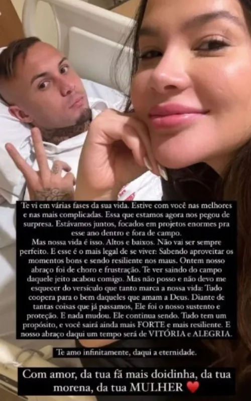 Isa Ranieri desejou boa recuperção ao marido nas redes sociais