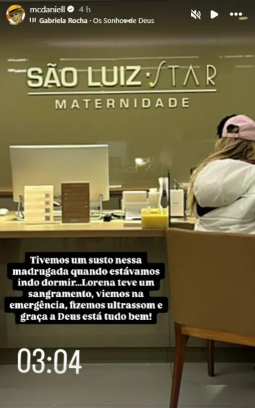 Imagem ilustrativa da imagem MC Daniel corre para hospital após namorada sofrer sangramento