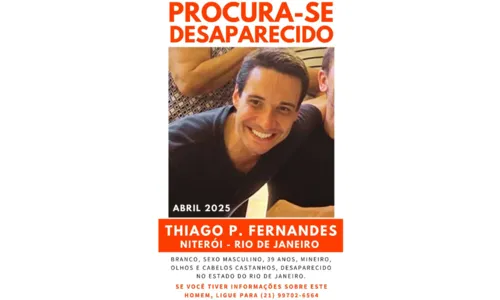 Família divulgou um cartaz em busca de Thiago