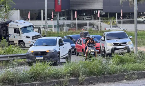Houve retenção no trânsito da região