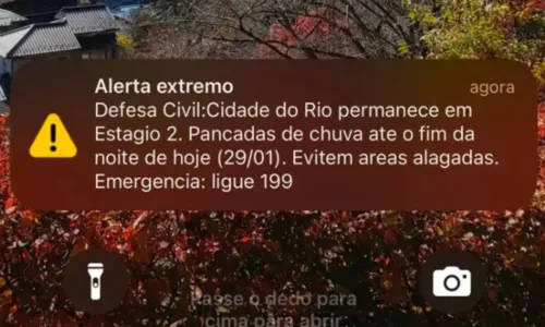 Alerta enviado a celulares do Rio de Janeiro pela primeira vez nesta quarta-feira