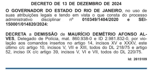 Demissão do delegado Maurício Demétrio