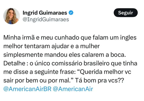 Imagem ilustrativa da imagem Ingrid Guimarães surge revoltada após 'treta' em voo internacional