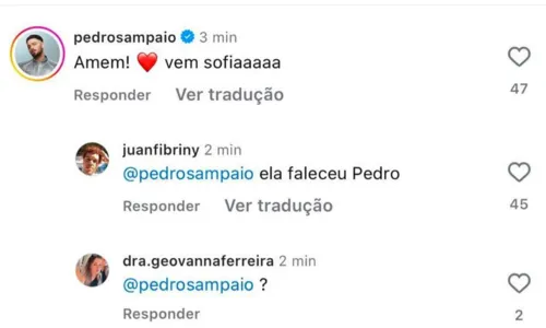 Comentário do cantor gerou reação na internet