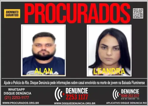 Alan Santos Gusmão Júnior, de 26 anos e Leandra Victoria de Souza Fortunato, de 22