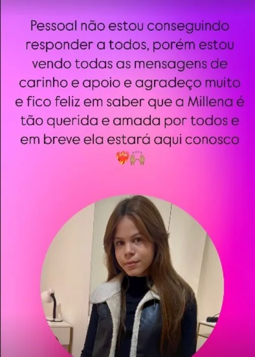 Família da atriz agradeceu as mensagens de apoio em seu perfil no Instagram