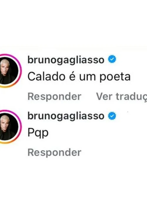 Artista comentou em uma postagem reproduzindo o vídeo de Tiago Leifert