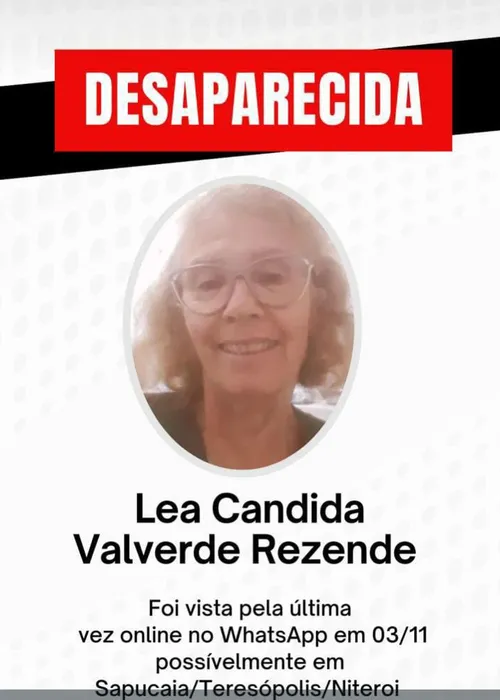 Dr. Lea está desaparecida desde o dia 3 de novembro