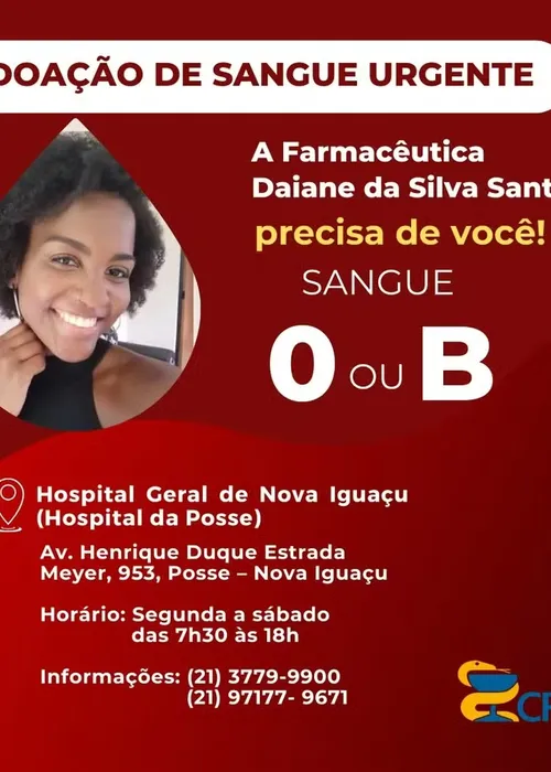 Campanha de doação de sangue para farmacêutica esfaqueada