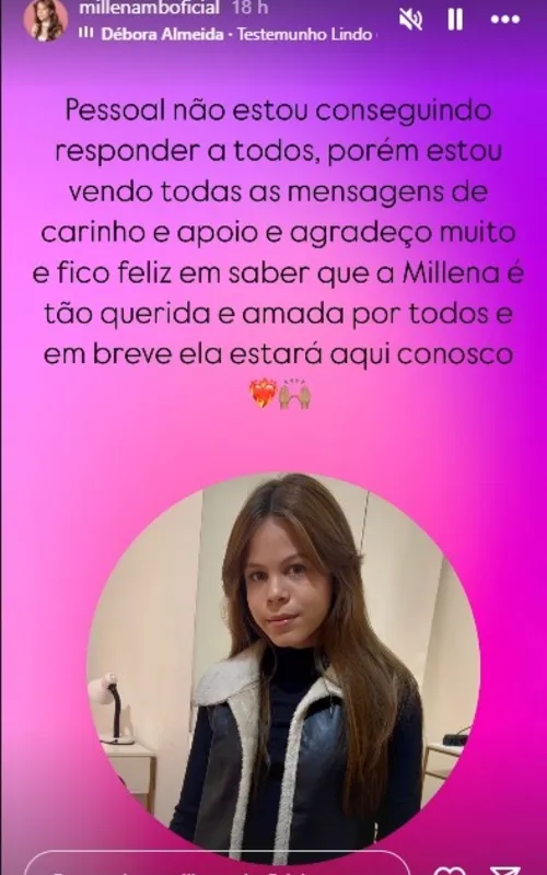 Família da atriz agradeceu as mensagens de apoio em seu perfil no Instagram
