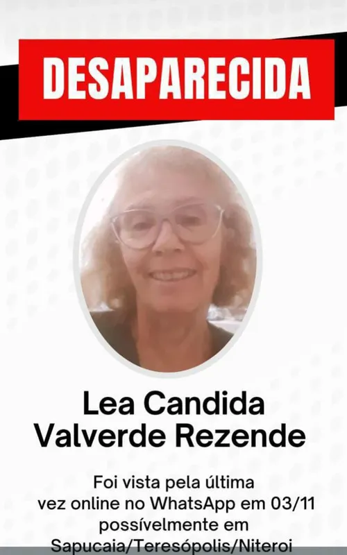 Dr. Lea está desaparecida desde o dia 3 de novembro