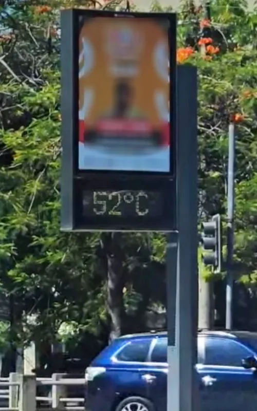 Termômetro no bairro da Tijuca, na Zona Norte do Rio, registrou 52ºC