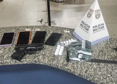 Material que estavam com os criminosos
