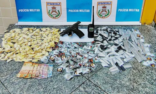 Material apreendido pela polícia