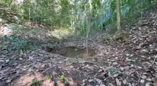 O local de mata onde o poço foi encontrado