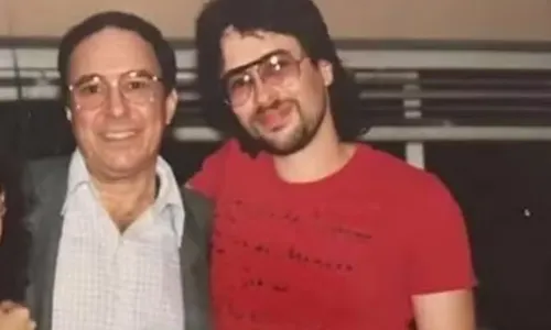 João Gilberto ao lado do filho João Marcelo